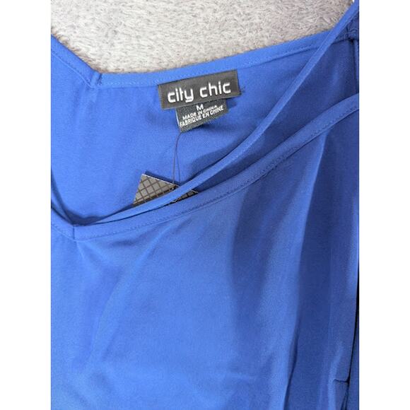 CITY CHIC Womens Plus M/18 Cobalt Blue High-Lo Strappy Cami Dress CasualChic - Picture 3 of 8